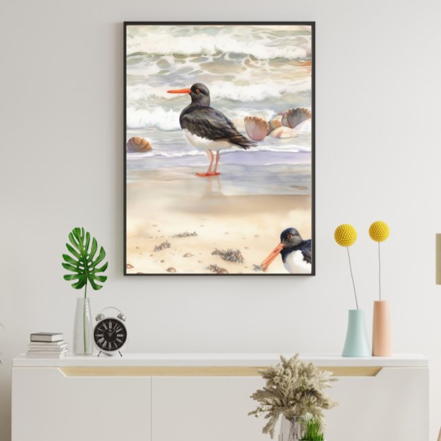 Poster d'oiseaux de plage d'Ocean Beach (Créateur téléchargé)