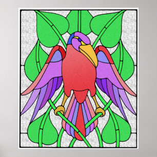 Poster d'oiseaux en verre