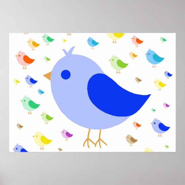 Poster d'oiseaux mignons (Devant)