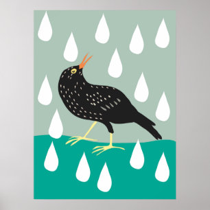 Poster d'oiseaux noirs