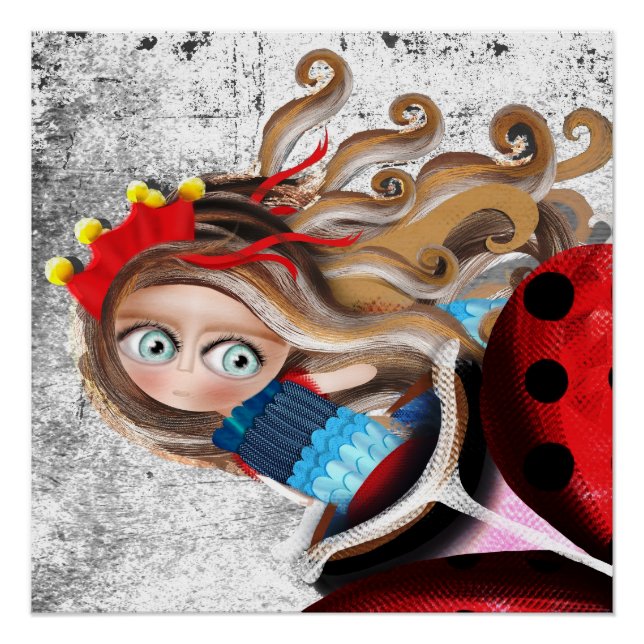 Poster DOLL Beaux Cheveux Longs Yeux Bleus (Devant)