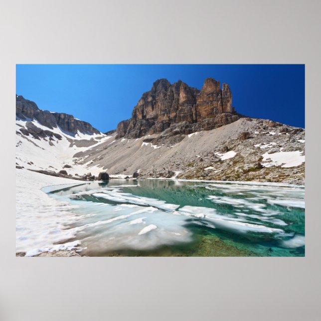 Poster Dolomiti - lac Pisciadu (Devant)