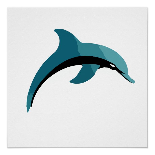 Poster Dolphin Vector Art Animal Moderne Graphique Urbain (Devant)