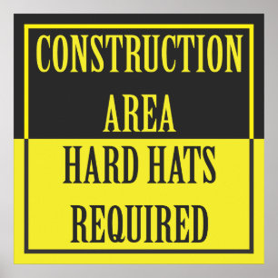 POSTER DOMAINE DE CONSTRUCTION - CASQUETTES DURS REQUIS