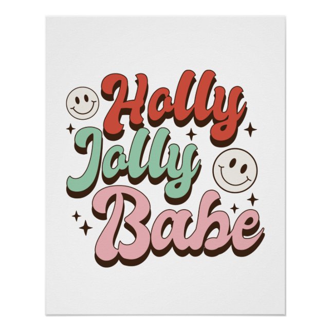 Poster Don de Noël Holly Jolly Babe (Devant)
