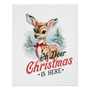 Poster Don de Noël Oh Deer Noël est ici
