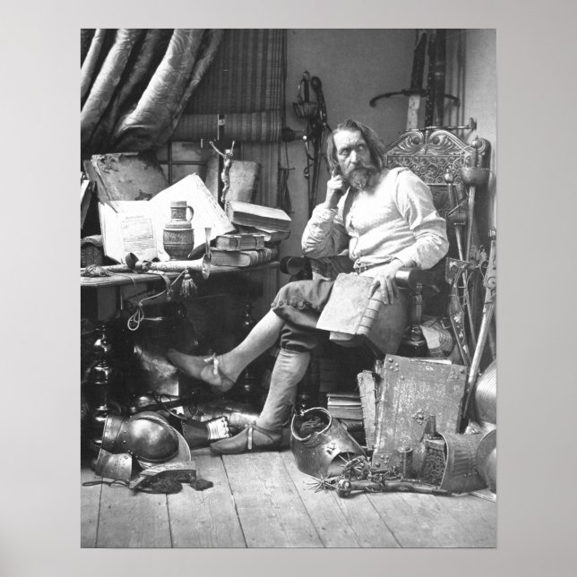 Poster Don Quichotte dans son étude (Devant)