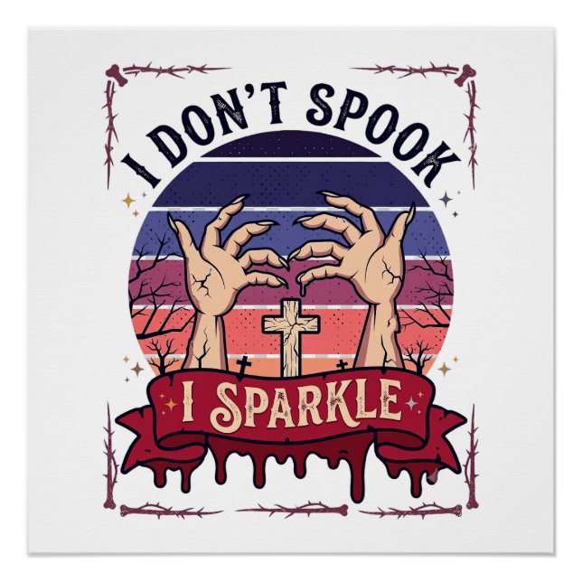 Poster Don Spook Sparkle Mains de Zombie Halloween Sang_1 (Devant)