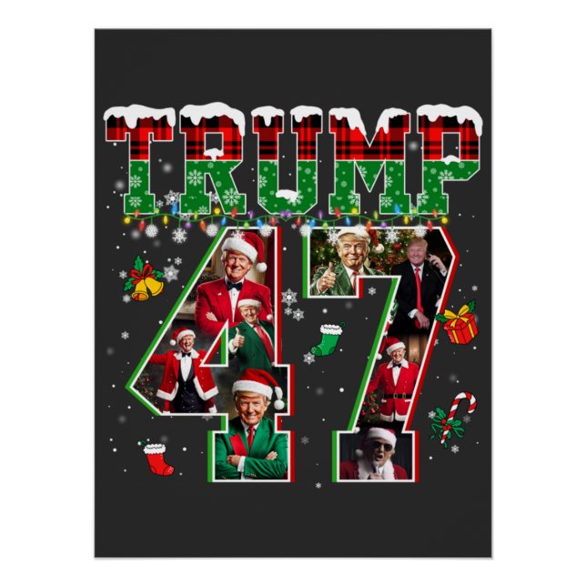 Poster Donald Trump 47e président 2024 Noël Père Noël (Devant)