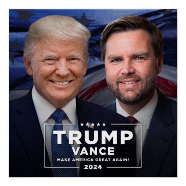 Poster Donald Trump et JD Vance (Devant)