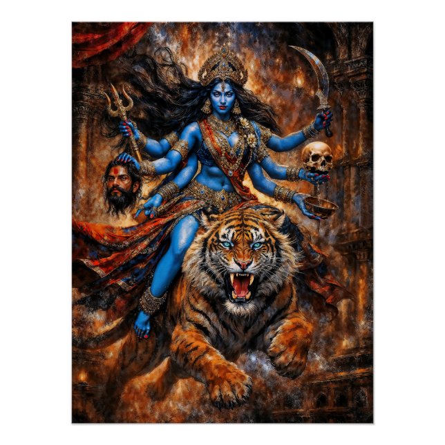 Poster Donatrice de bénédictions Déesse Kali (Devant)