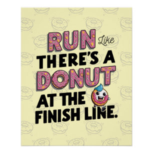 Poster Donut à la ligne finale Funny Fitness Motivation