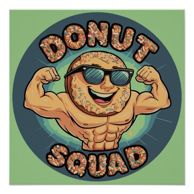Poster Donut Squad - Muscles & Glaze (Devant)