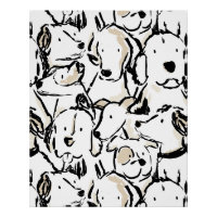 Doodle de chien mignon - Chien en noir et blanc