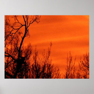 Poster d'Orange Red Early Sunrise au Kansas