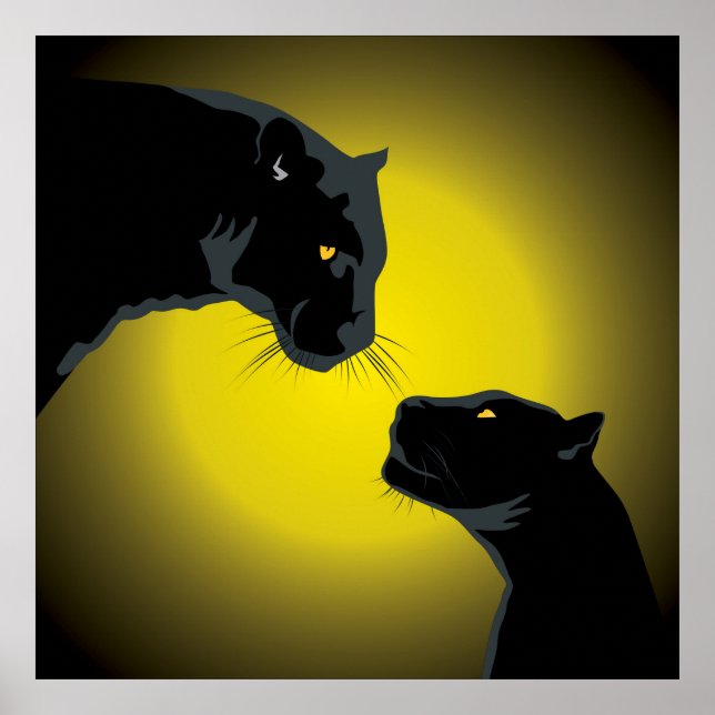 Poster Double Panthers noir (Devant)