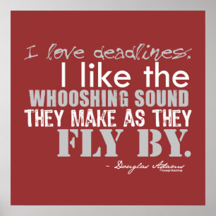 Poster Douglas Adams Délais Citation