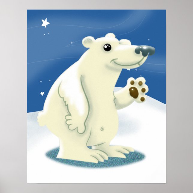 Poster d'ours polaires convivial (Devant)
