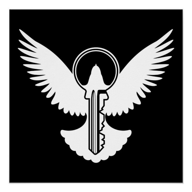 Poster Dove avec clé (Devant)