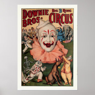 Poster Downie Bros. Cirque vintage