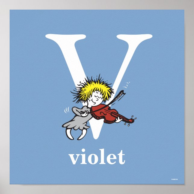 Poster Dr Seuss's ABC : Lettre V - White | Add Your Name (Devant)