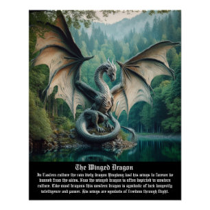 Poster Dragon ailé
