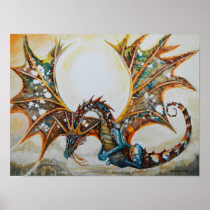 Poster Dragon dans l'affiche de ciel
