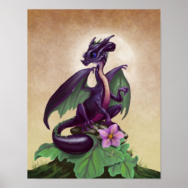 Poster Dragon d'aubergine 11x14 (4x6 et supérieur) (Devant)
