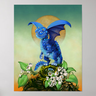 Poster Dragon de bleuets 11x14 (4x6 et plus)