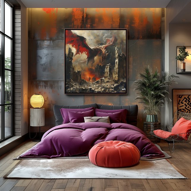 Poster Dragón en Ruinas: Impresionista y Realista (Créateur téléchargé)