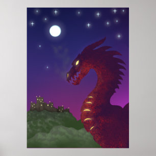 Poster Dragon médiéval