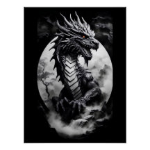 Dragon noir et blanc