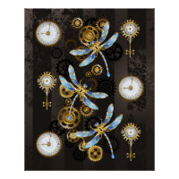 Dragonflies de Steampunk sur arrière - plan rayé b