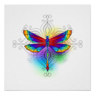 Poster Dragonfly en arc-en-ciel