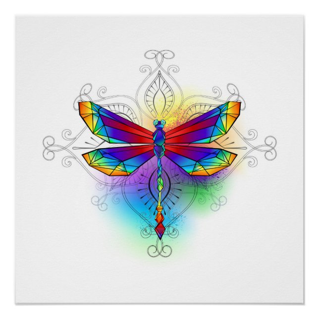 Poster Dragonfly en arc-en-ciel (Devant)