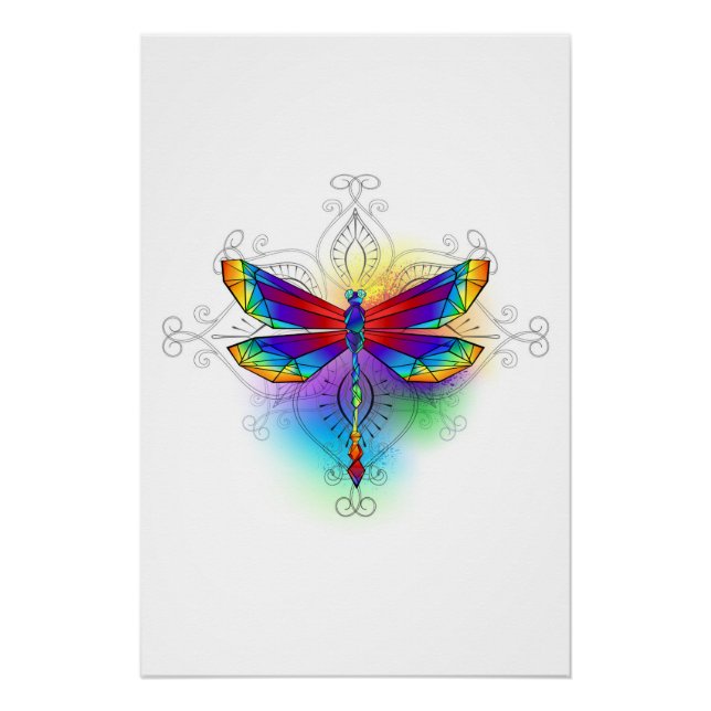 Poster Dragonfly en arc-en-ciel (Devant)