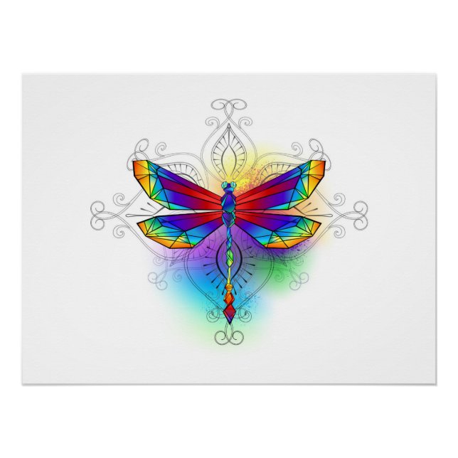 Poster Dragonfly en arc-en-ciel (Devant)