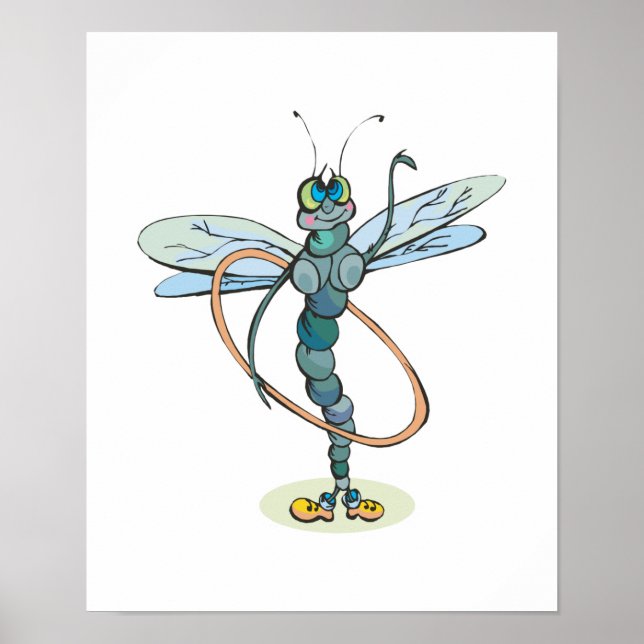 Poster dragonfly hula hoop (Devant)