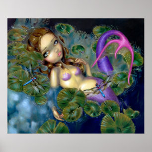 Poster Dragonfly Mermaid ART IMPRIMER imaginaires nénupha
