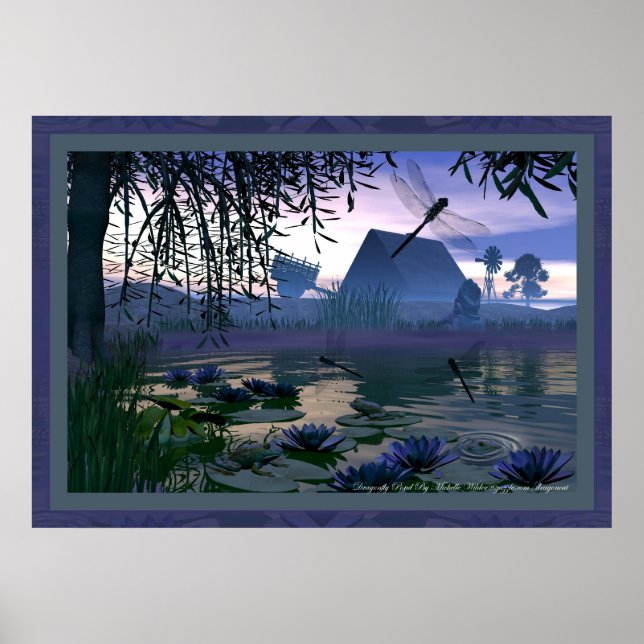 Poster Dragonfly Pond Par Michelle Wilder (Devant)