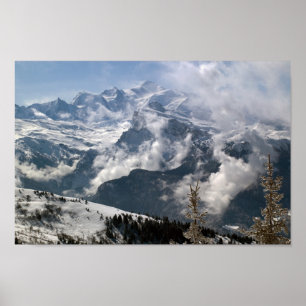 Poster Dramatic view of Mont Blanc