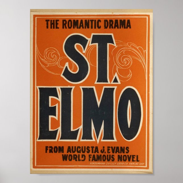 Poster Drame romantique, 'St. Le Théâtre Vintage d'Elmo (Devant)