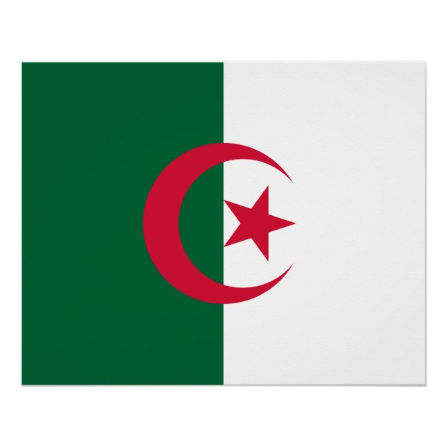 Poster Drapeau algérien patriotique (Devant)