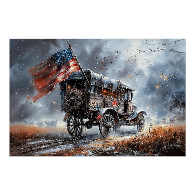 Poster drapeau américain (Devant)