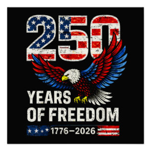 Poster drapeau américain 250e anniversaire américain