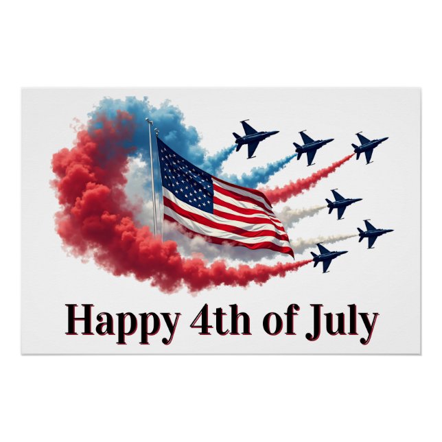 Poster Drapeau américain, 4 juillet (Devant)