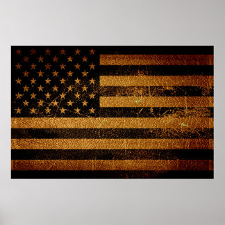 Poster Drapeau américain Cuir Vintage #3