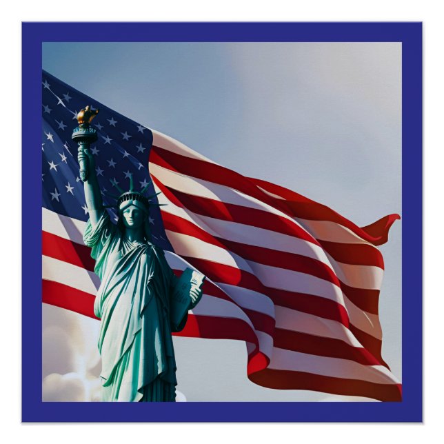 Poster Drapeau américain Lady Liberty (Devant)