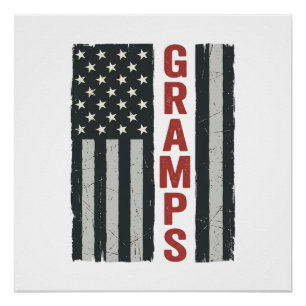 Poster Drapeau américain vintage vectoriel patriotique Gr