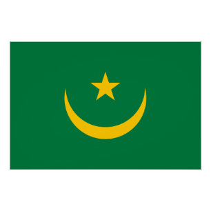 Poster Drapeau ancien de Mauritanie